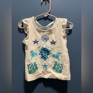 NWOT Mini Boden Sea Shell Turtle Sleeveless Shirt